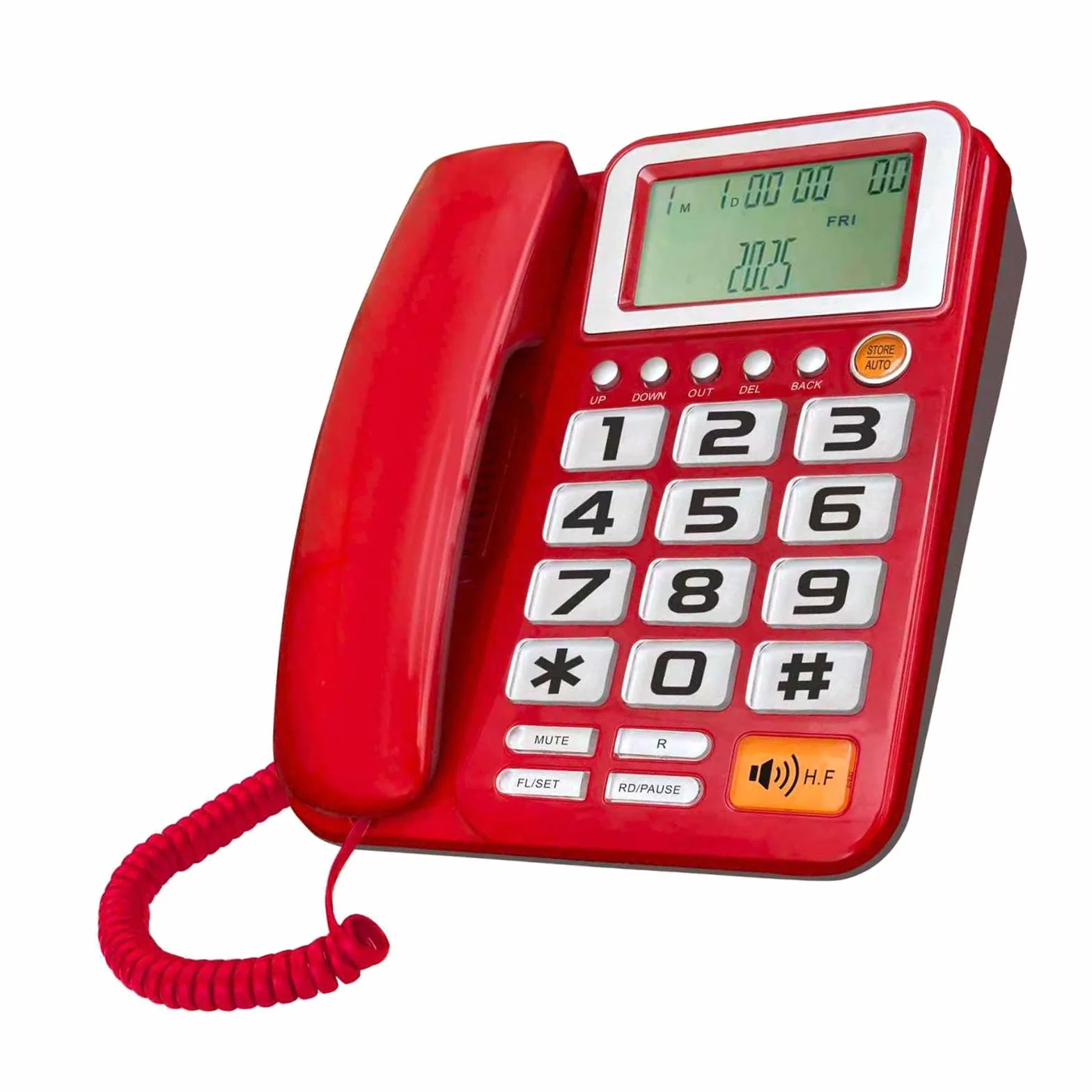ordinarYone Telefon przewodowy Podstawowy telefon stacjonarny dla seniorów Analogowy telefon domowy z wyświetlaczem połączenia Małe biurko Pokój gościnny Telefon