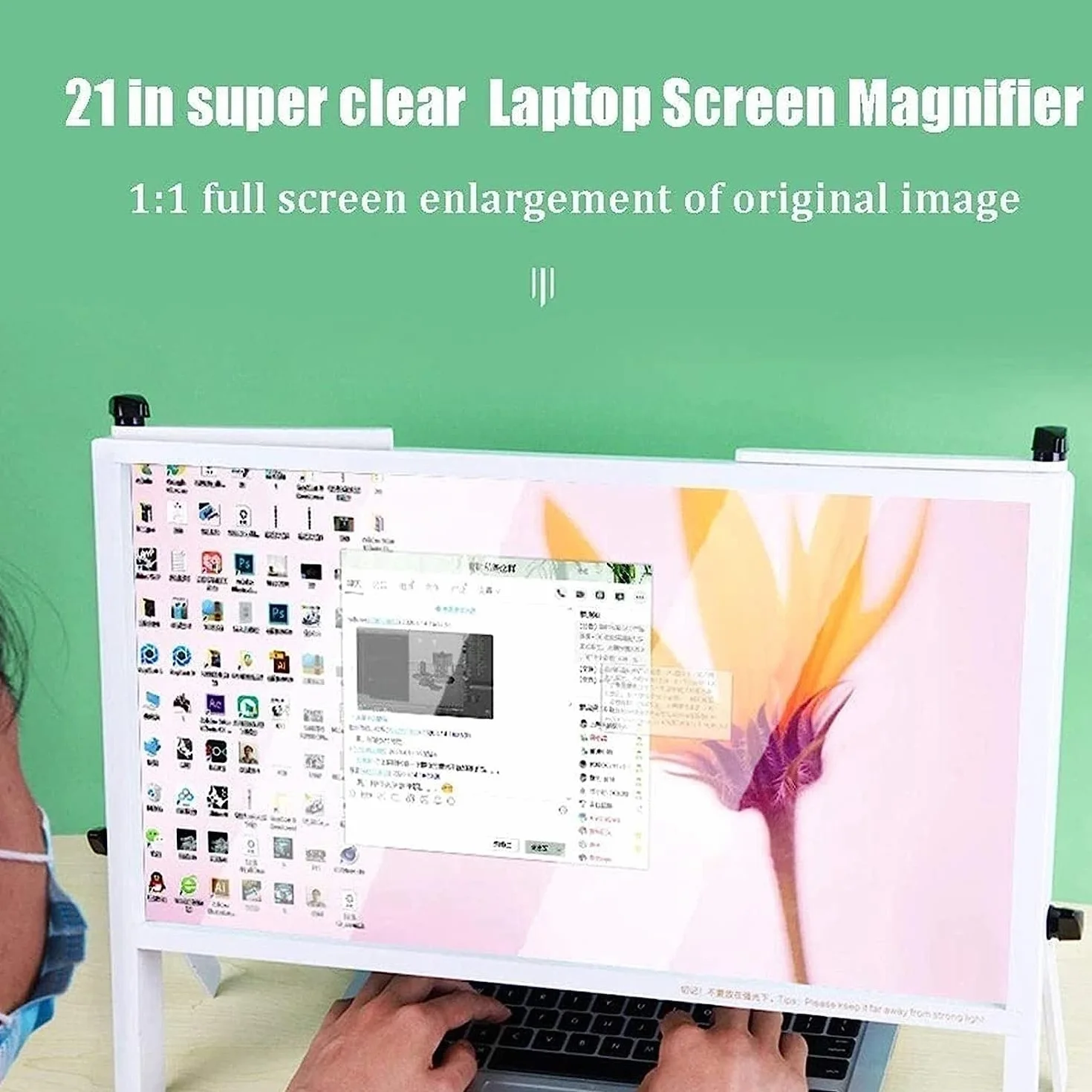 Okulary powiększające 3D HD ekran laptopa lupa wzmacniacz mobilny projektor, lupa ekranu telefonu do gier wideo powiększanie filmów, ekran tabletu pulpitu szkło powiększające