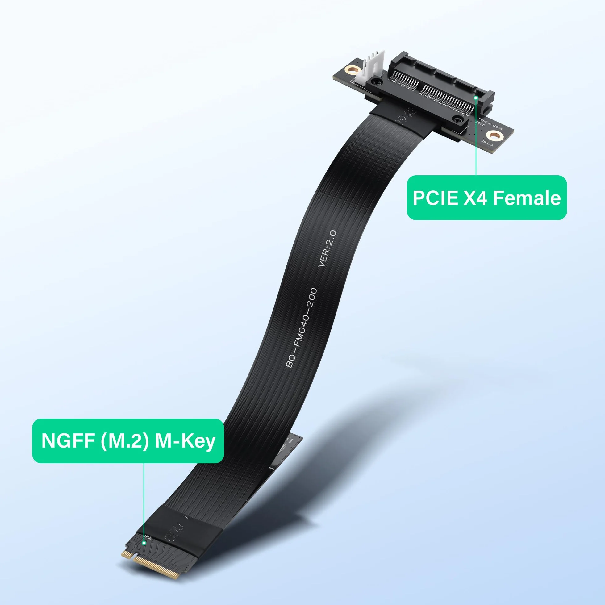 SinLoon M.2 M-Key PCI-E4.0 2280 NGFF do PCIe X4 przedłużacz M2 do PCI-E 4X żeński kabel riser do M2 2230 (M.2 180 stopni)