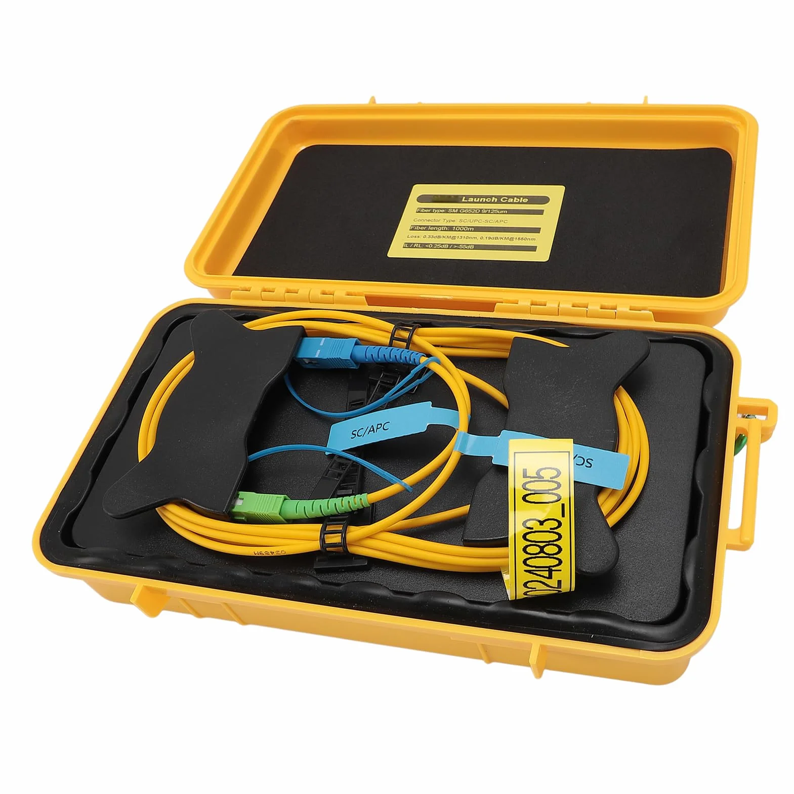 Światłowód OTDR Launch Cable Box, SM G652D SC UPC 9/125um 1000m Światłowodowy Kabel Transmisyjny Złącze światłowodowe Eliminator Martwej Strefy Skrzynka światłowodowa dla Sieci