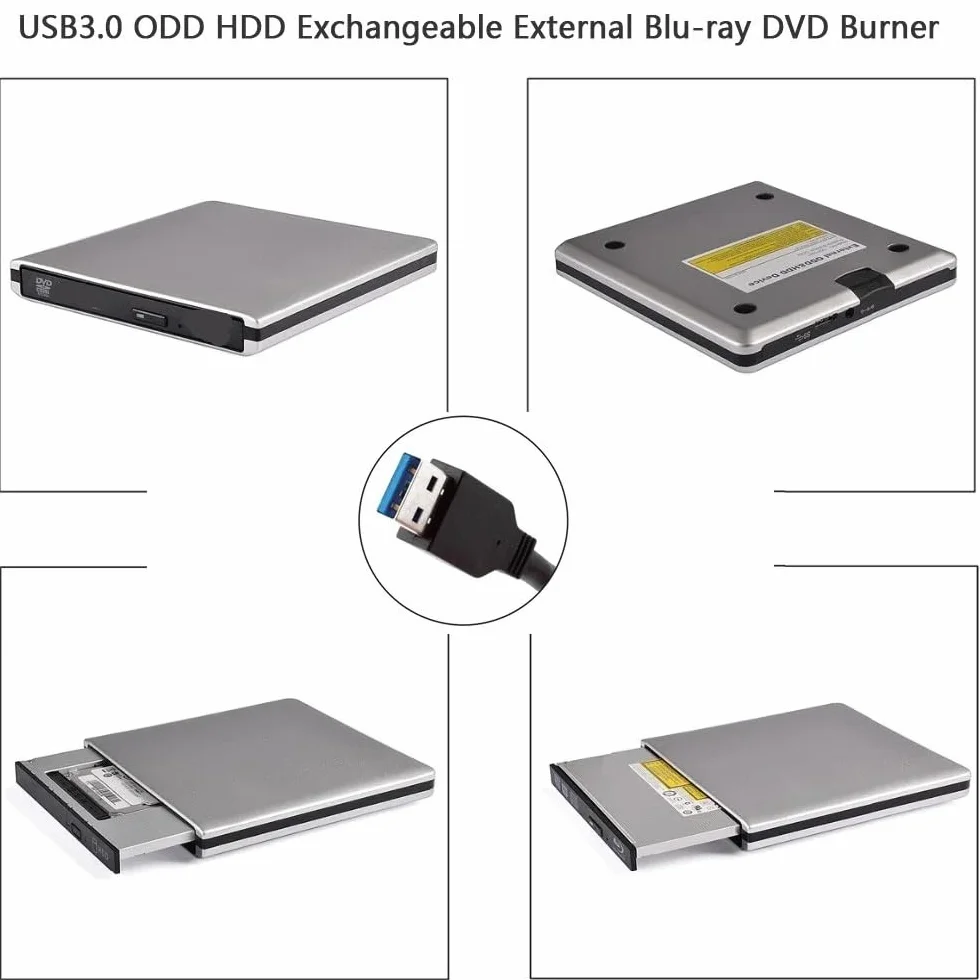 Odtwarzacz Blu-ray USB3.0 Napęd 3D Slim Nagrywarka DVD Czytnik DVD+/-RW Odtwarzacz multimedialny do laptopów Szybko i wygodnie