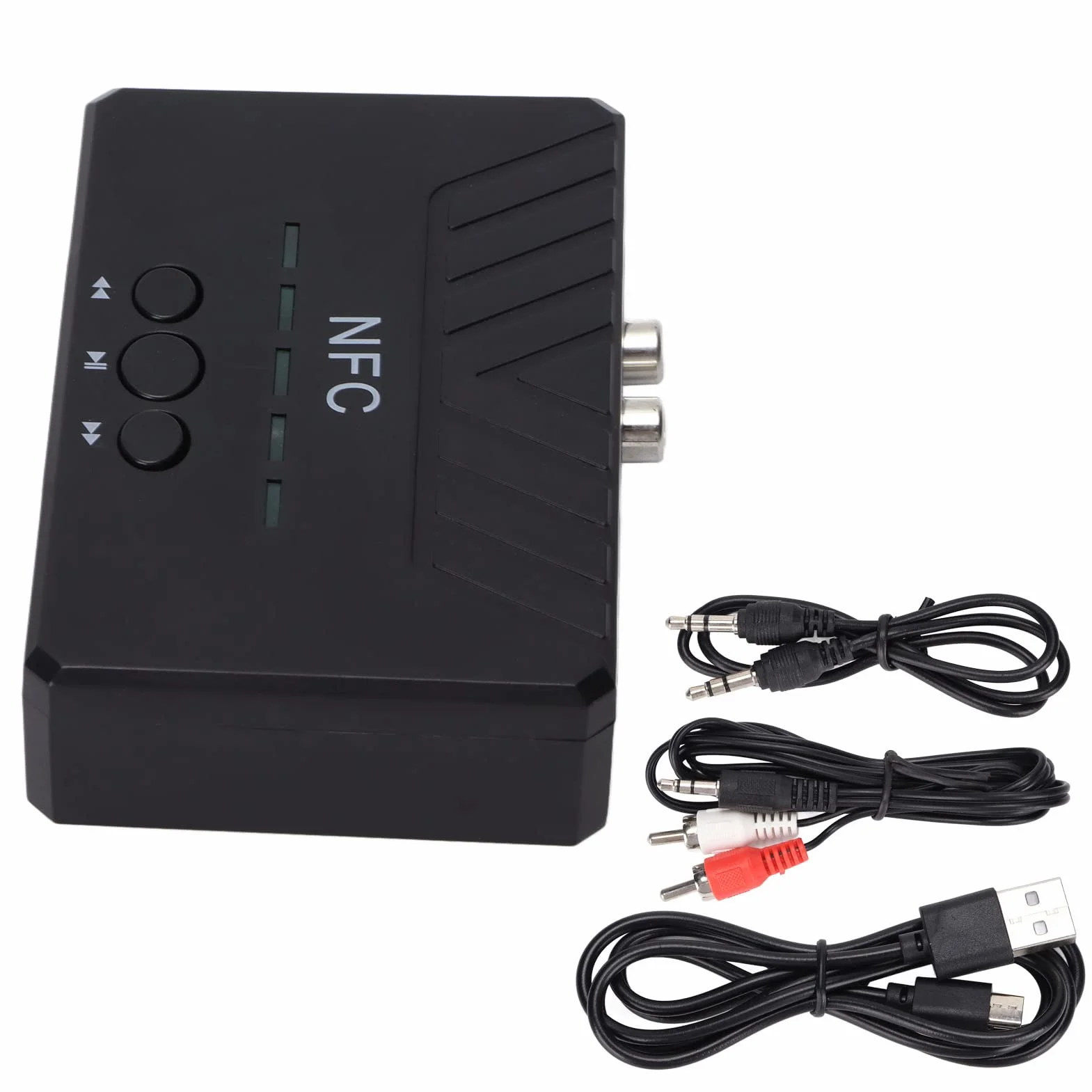 Bezprzewodowy Odbiornik Audio, Odbiornik NFC Bluetooth 5.0 Bezprzewodowy Adapter Audio AUX, do Pracy z Systemem Dźwiękowym Strumieniowego Przesyłania Muzyki, Kompatybilny z Komputerami Telewizyjnymi,
