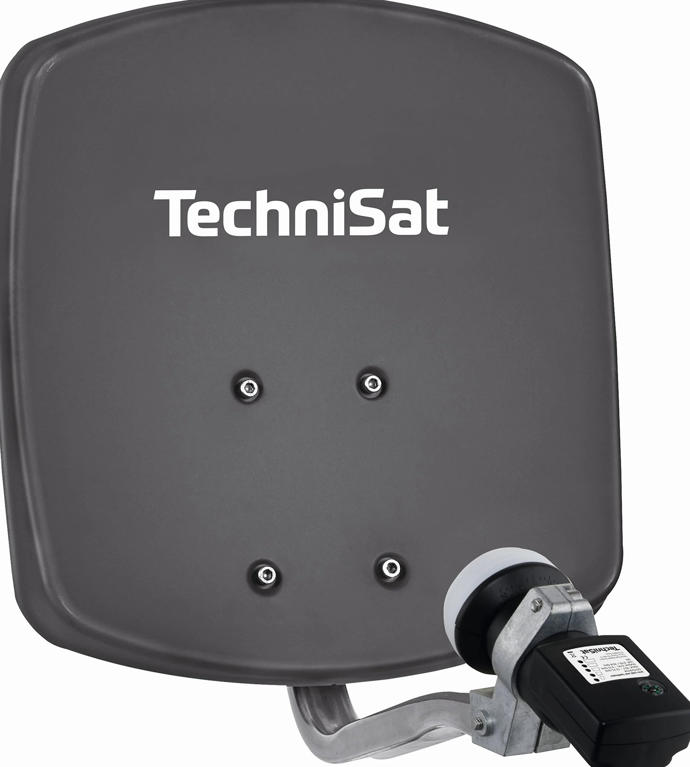TechniSat DIGIDISH 33 – antena satelitarna dla 1 uczestnika (mały zestaw satelitarny 33 cm – kompletny zestaw z uchwytem ściennym i satfinderem V/H-LNB) szara