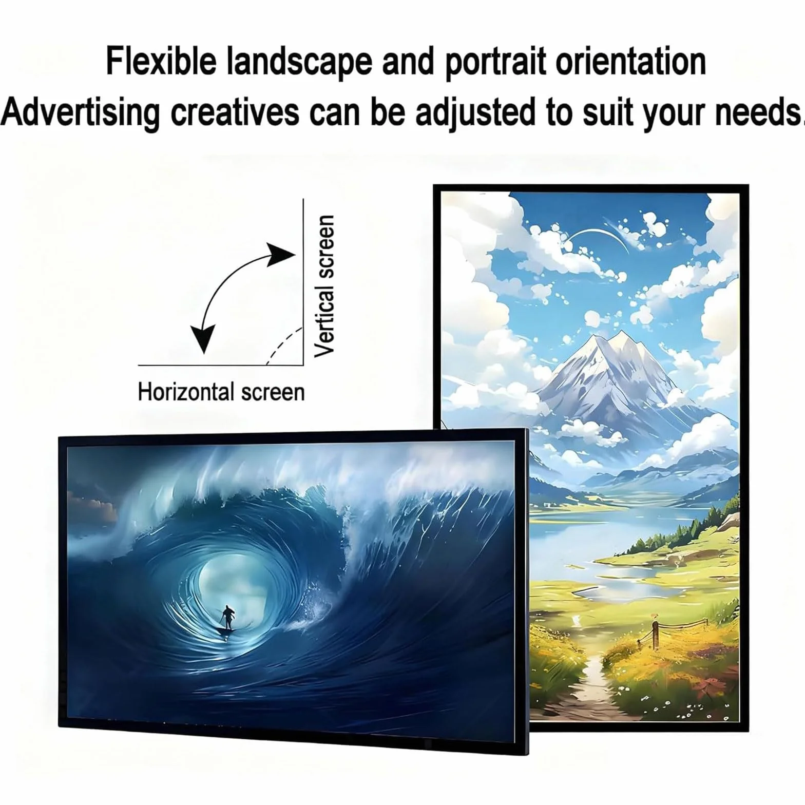 Cyfrowy Ekran Wyświetlacza, Odtwarzacz Multimedialny Do Reklamy, Cyfrowe Oznakowanie, Odtwarzacz Multimedialny Lcd, Hdmi/usb/wifi, Przełączanie Trybu Poziomego I Pionowego 23.6 inches