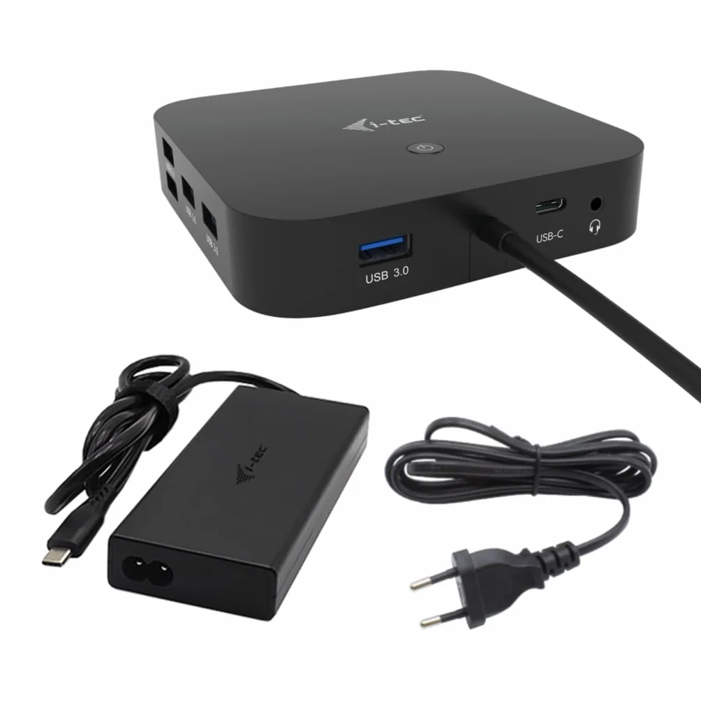 I-TEC USB-C HDMI DP Dock PD100W 2X LCD Dock + CHARGER-C112W