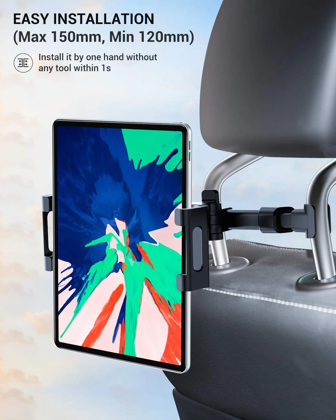 Eono Uchwyt na tablet samochodowy 360° obrót dla iPada 4-13 cali iPhone Galaxy Tab Huawei Mediapad