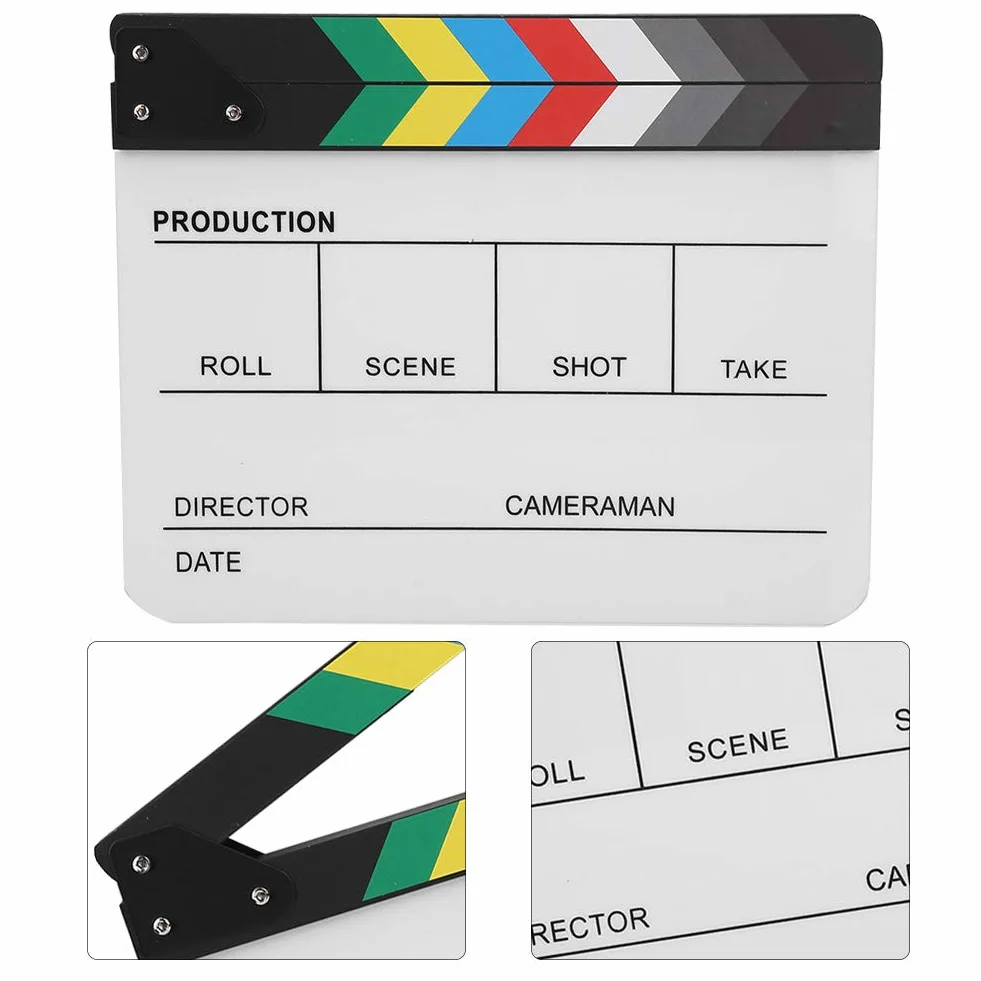 Profesjonalni Reżyserzy Filmowi Clapboard, Akrylowa Scena Reżyserska Clapperboard Reżyserzy Filmów Akrylowych Clapboard Film Telewizyjny Akcja Board Film Cut Rekwizyt z Piórem