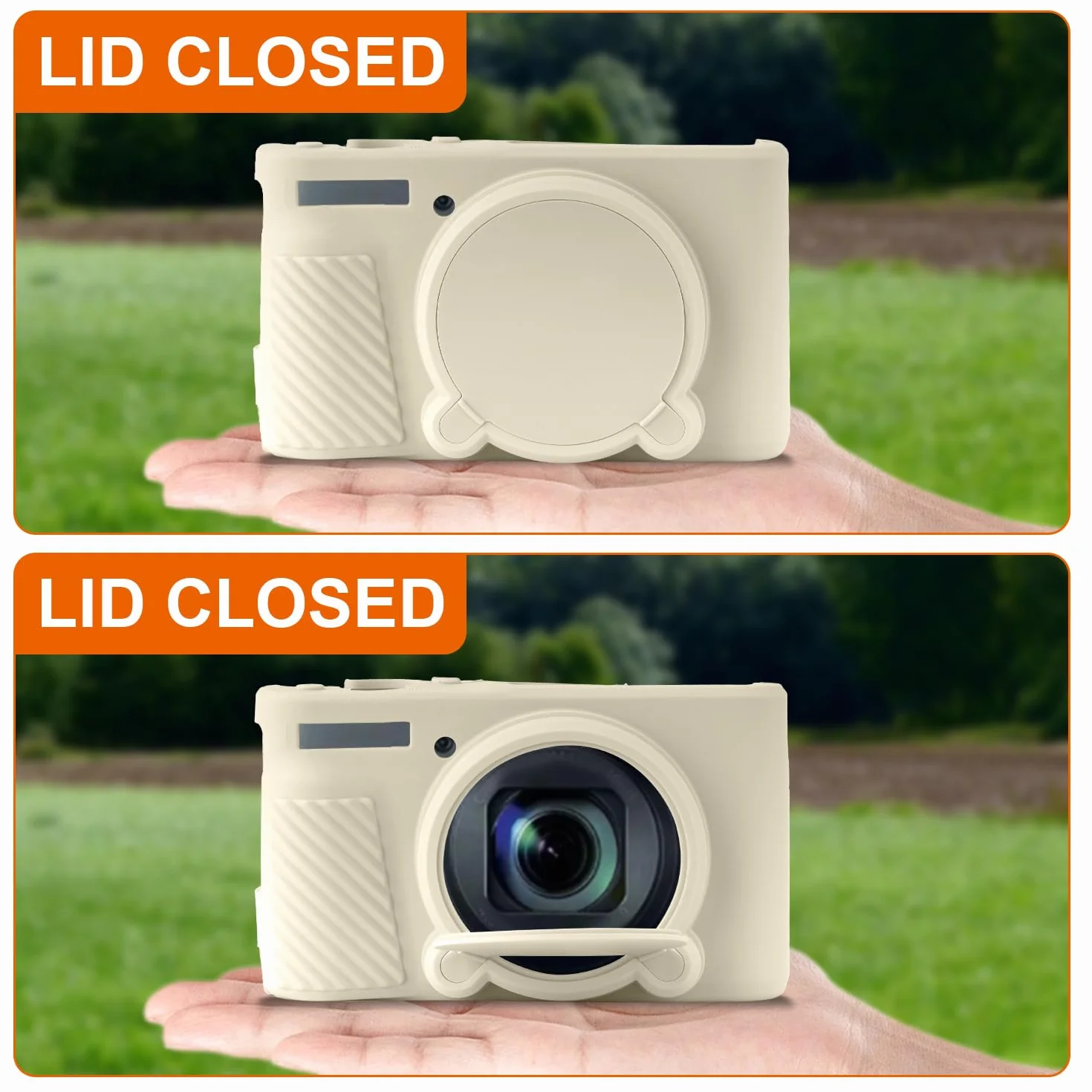 SX730 SX740 Etui na aparat, cienkie silikonowe etui ochronne na aparat fotograficzny kompatybilne z Canon PowerShot SX740 SX730 HS (złamana biel)