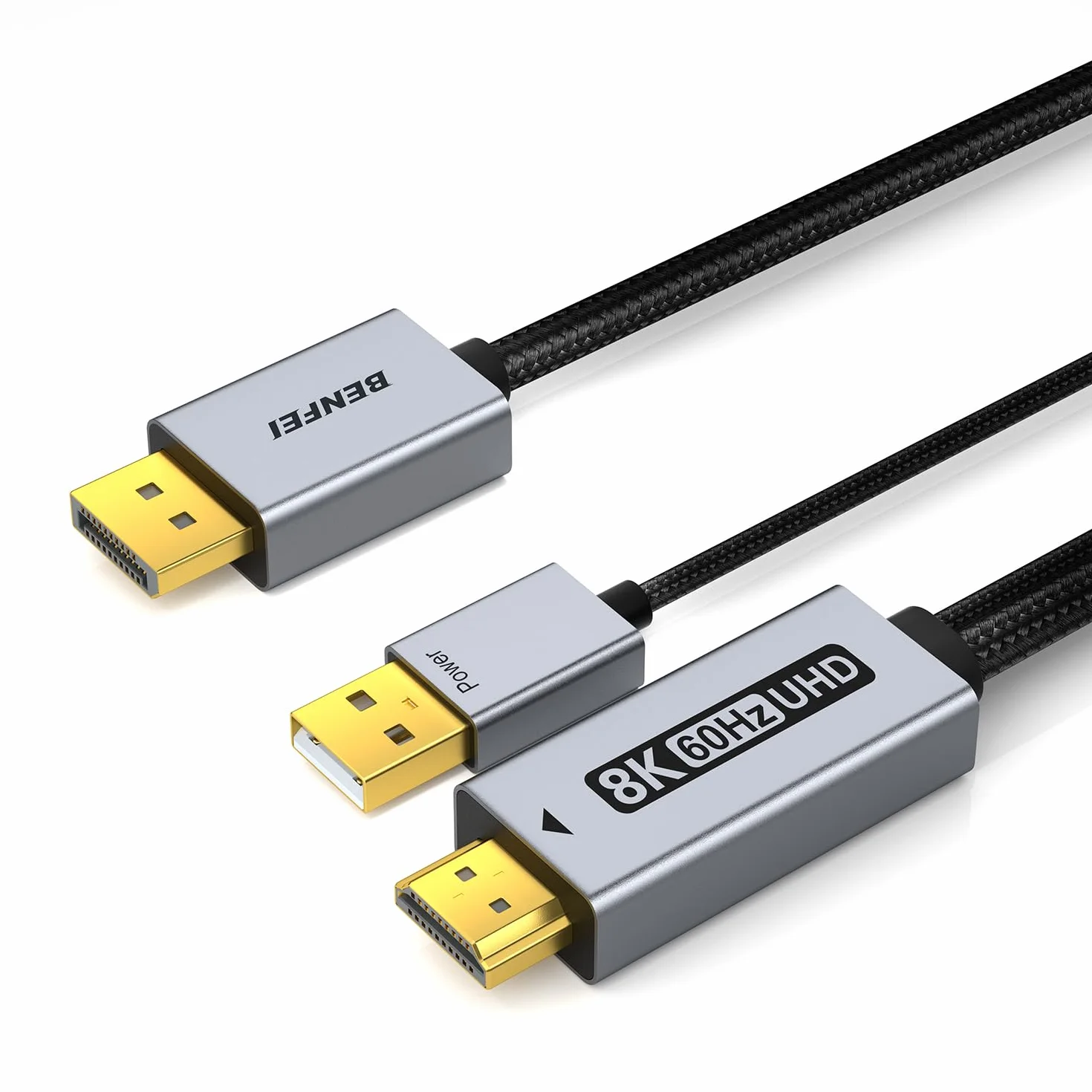 BENFEI Kabel DisplayPort 1.4 do HDMI 2.1 1.8 m 8K 60 Hz 4K 240 Hz HDR DSC HDCP 2.3