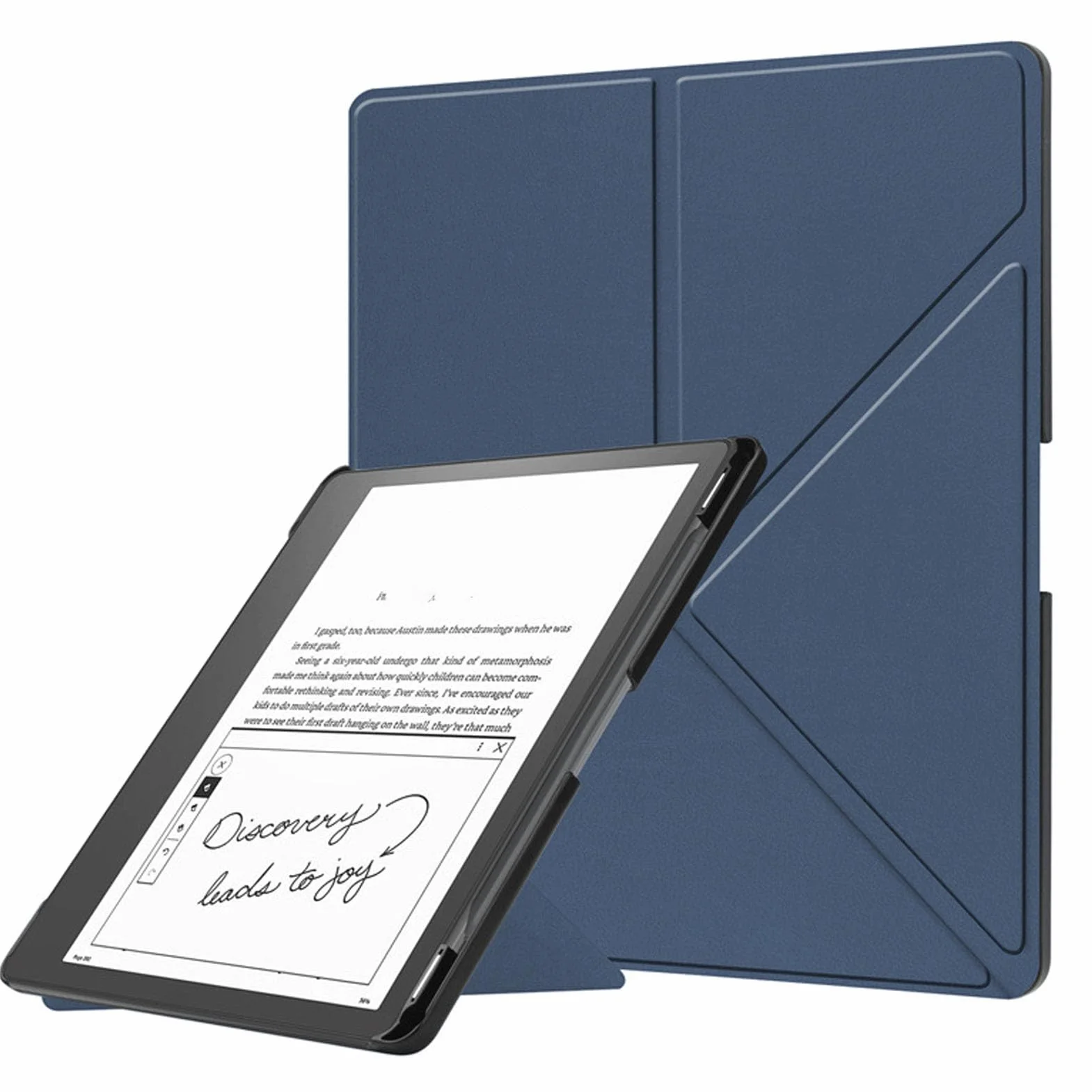 Etui na Kindle Scribe 2022 2024, Składane Etui Slim PU Shell 10,2 Cala z Automatycznym Uśpieniem i Gniazdem na Długopis (ciemny niebieski)