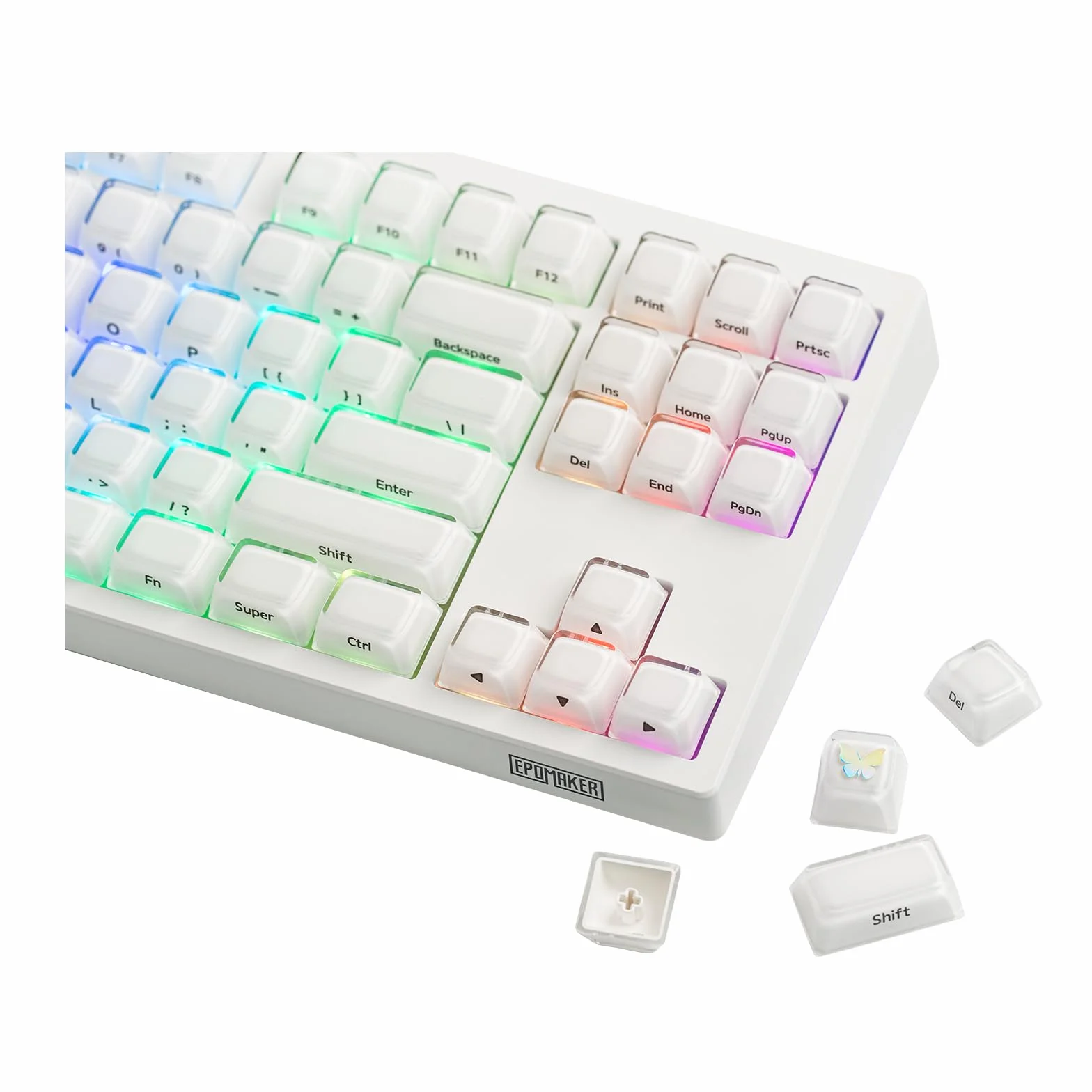 EPOMAKER Lusterfly Jelly zestaw nasadek na klawisze, 123 klawisze, podwójny strzał grawerowany laserowo, profil MDA, ABS + PC, niebłyszczące, kompatybilne z klawiaturą mechaniczną 61/68/84/87/98/100