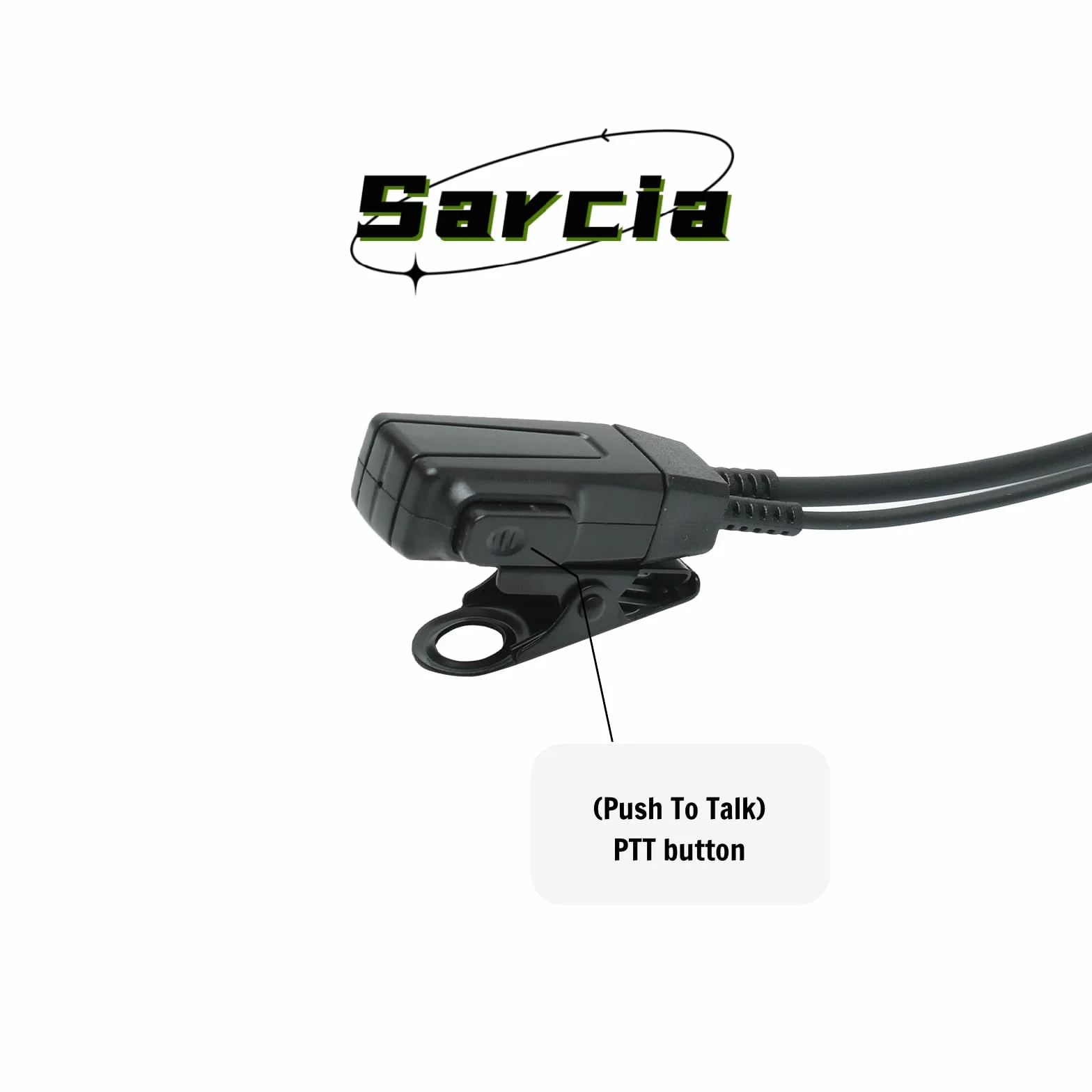 Sarcia Walkie Talkie Słuchawki Mikrofon PTT kompatybilny z Cobra RX380 RX680 ACXT545 ACXT645 PX650 PX655 RX380 RX680 Dwukierunkowe radio z czarną rurką akustyczną, zestaw 2 szt