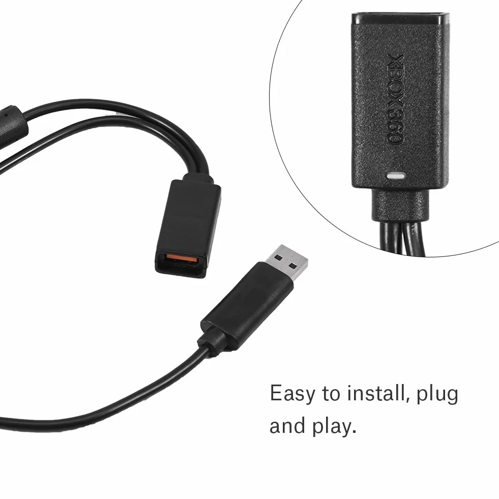 Adapter kabla zasilającego USB do Kinect 360 VBESTLIFE US/EU czarny