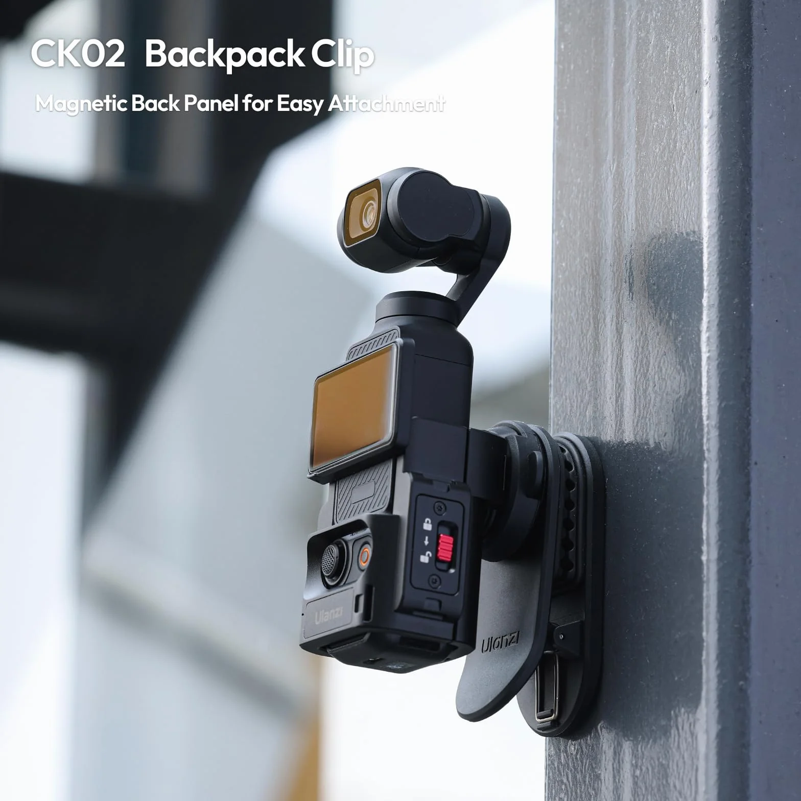 ULANZI CK02 Cka szybkie zapięcie do aparatu DJI Osmo Pocket 3, magnetyczny uchwyt do Osmo Pocket 3, z gwintem 1/4 cala do kamer sportowych, adapter rozszerzający
