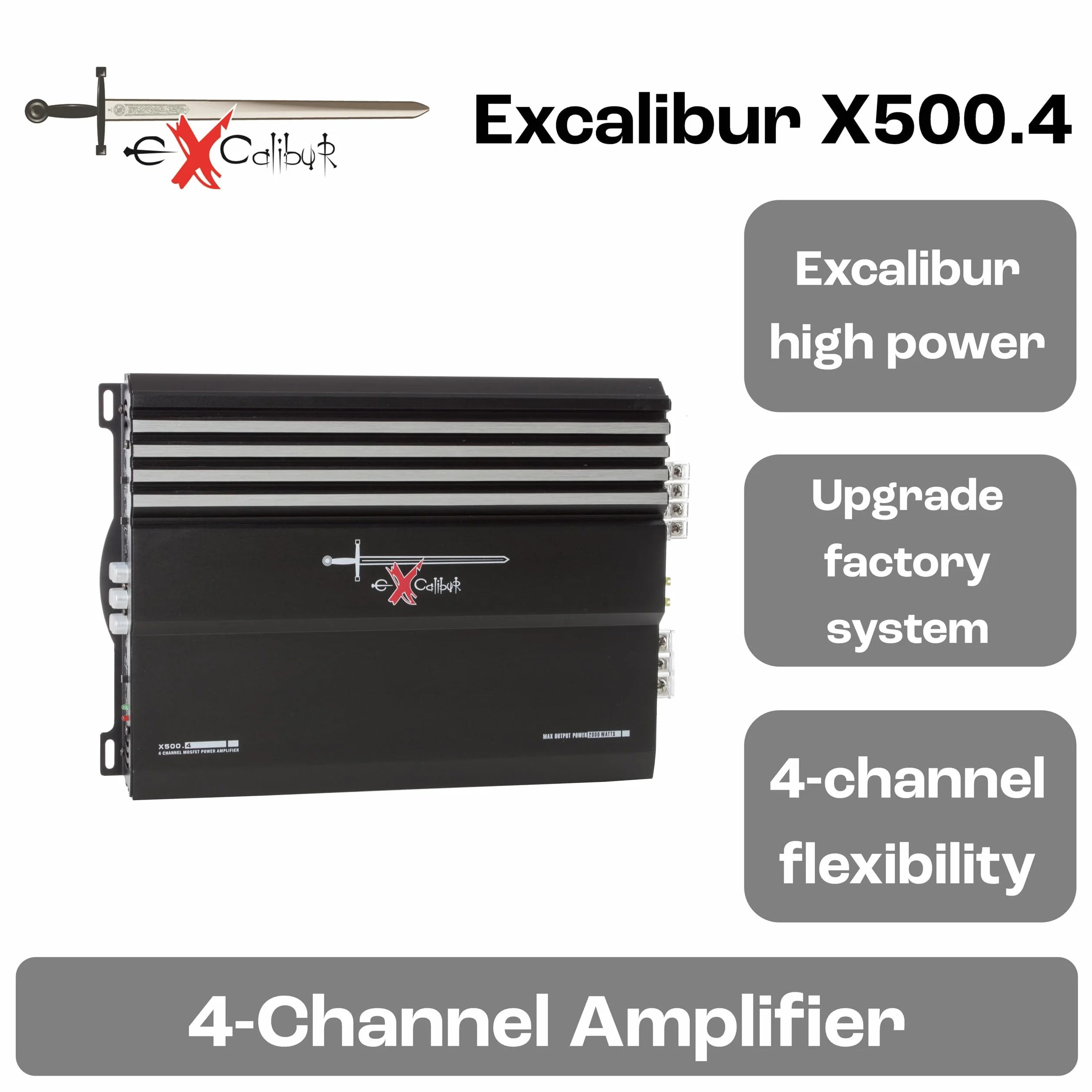 Excalibur X500.4 wzmacniacz mocy (MOSFET, 4-kanałowy, 2000 W)