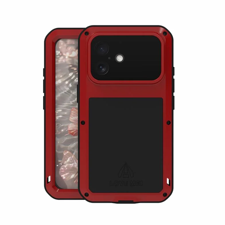LOVE MEI Odporna na wstrząsy i wodoodporna obudowa dla iphone 17 pełna aluminium 360 Francja czerwona