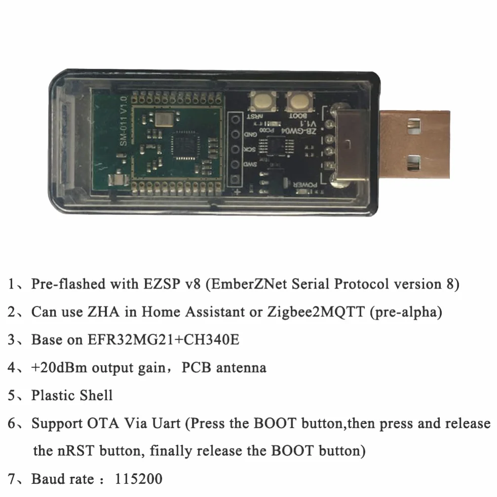 1 SZTUK ZigBee 3.0 Labs Mini EFR32MG21 Open Source Hub Gateway USB Dongle Chip Module Silicon Universal