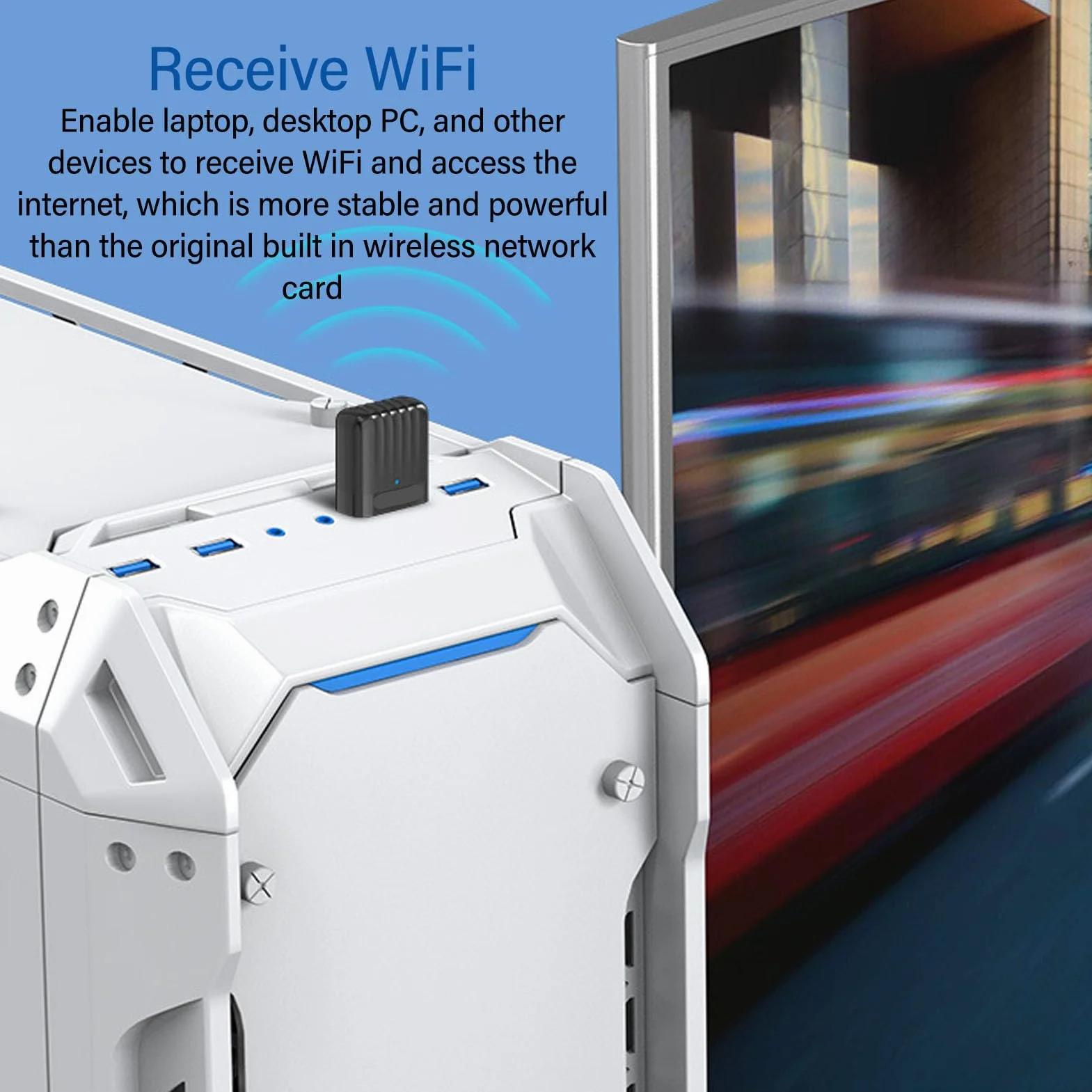 Karta Sieciowa USB WiFi Dwuzakresowa 2,4G/5,8G 650Mbps Odbiornik Nadajnik