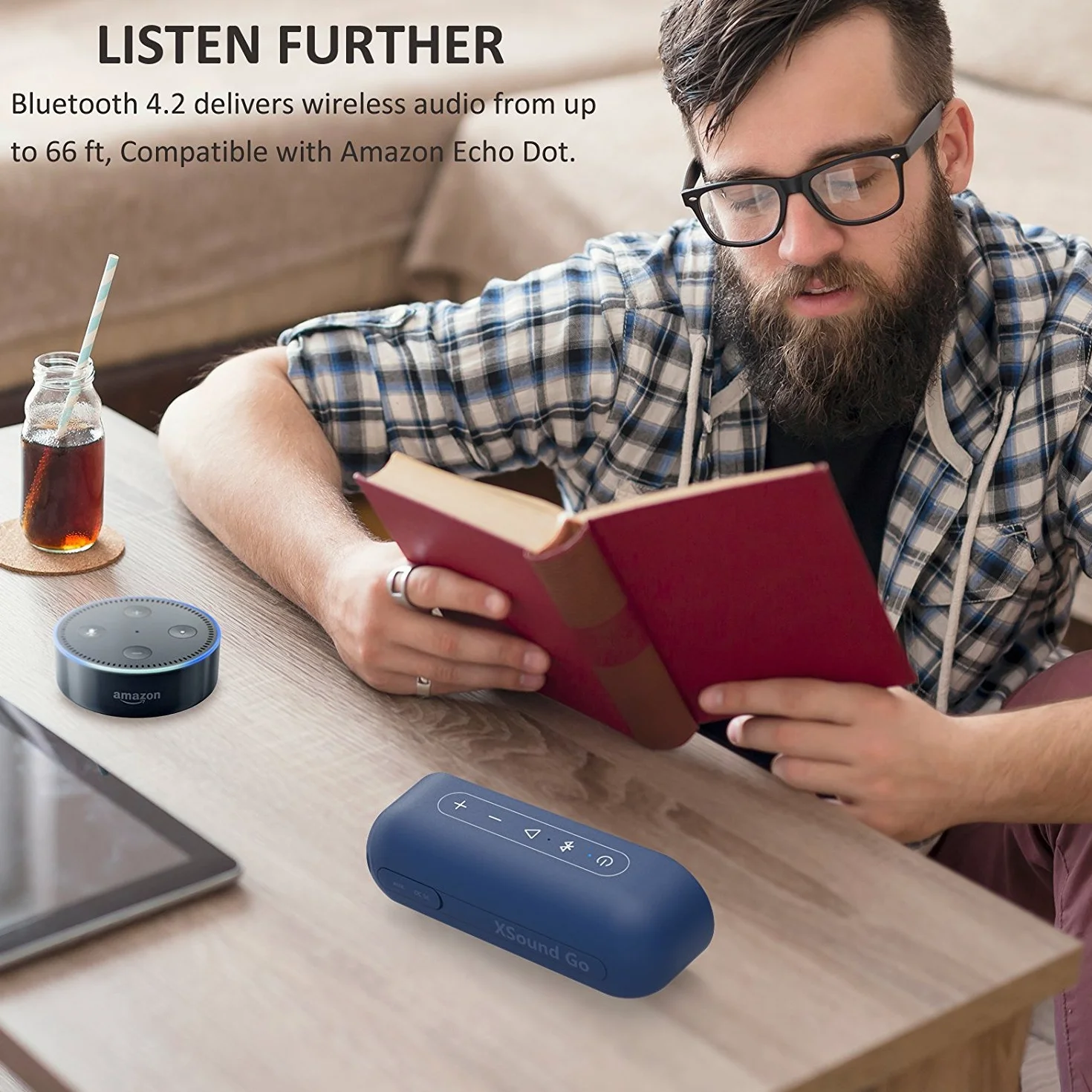 Tribit XSound Go przenośny głośnik Bluetooth, wodoszczelny IPX7, 16 W, bezprzewodowy głośnik z basem +, 24 godziny odtwarzania, zasięg Bluetooth 30 m (niebieski)
