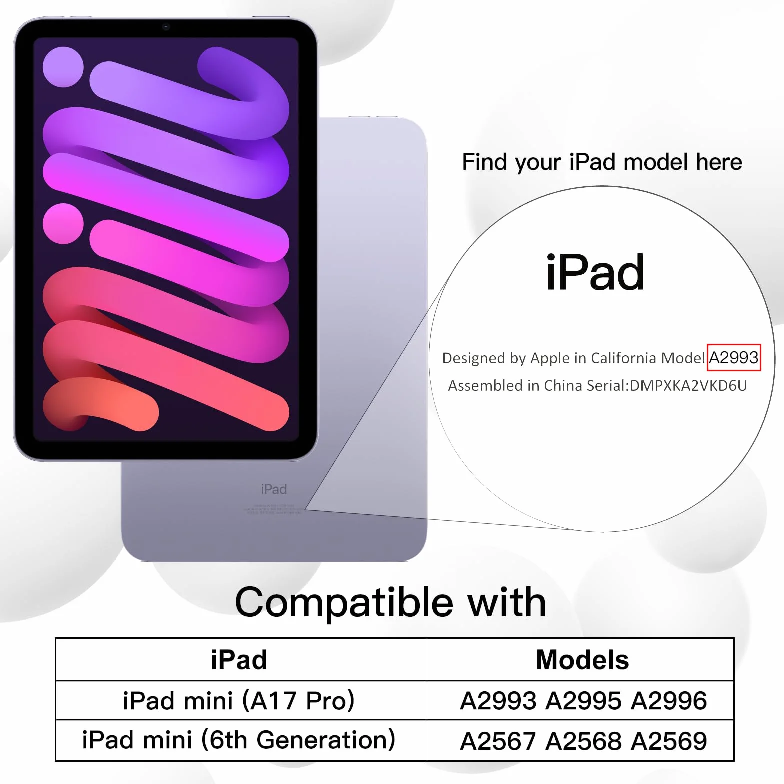 JETech Etui dla iPad mini (A17 Pro, Model 2024, 7. Generacji) / mini 6 (Model 2021, 6. Generacji) z uchwytem na długopis, Szczupły Pokrowiec na Tablet z Miękki Tył z TPU (Jasny Fiolet)